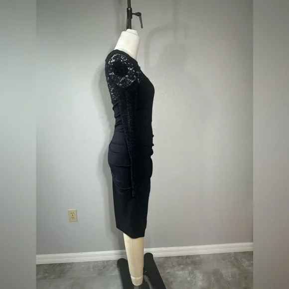 Nicole Miller Dress Size L Women's Black Casual Lace Stretch Party Weddi…